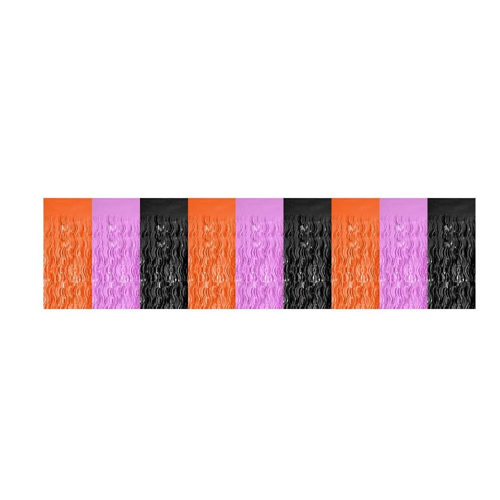 Tri-color Tinsel Table-skirt Self-adhesive Shiny-metallic Party Table-border Glittery Disposable Wavy Streamers Party Hosts