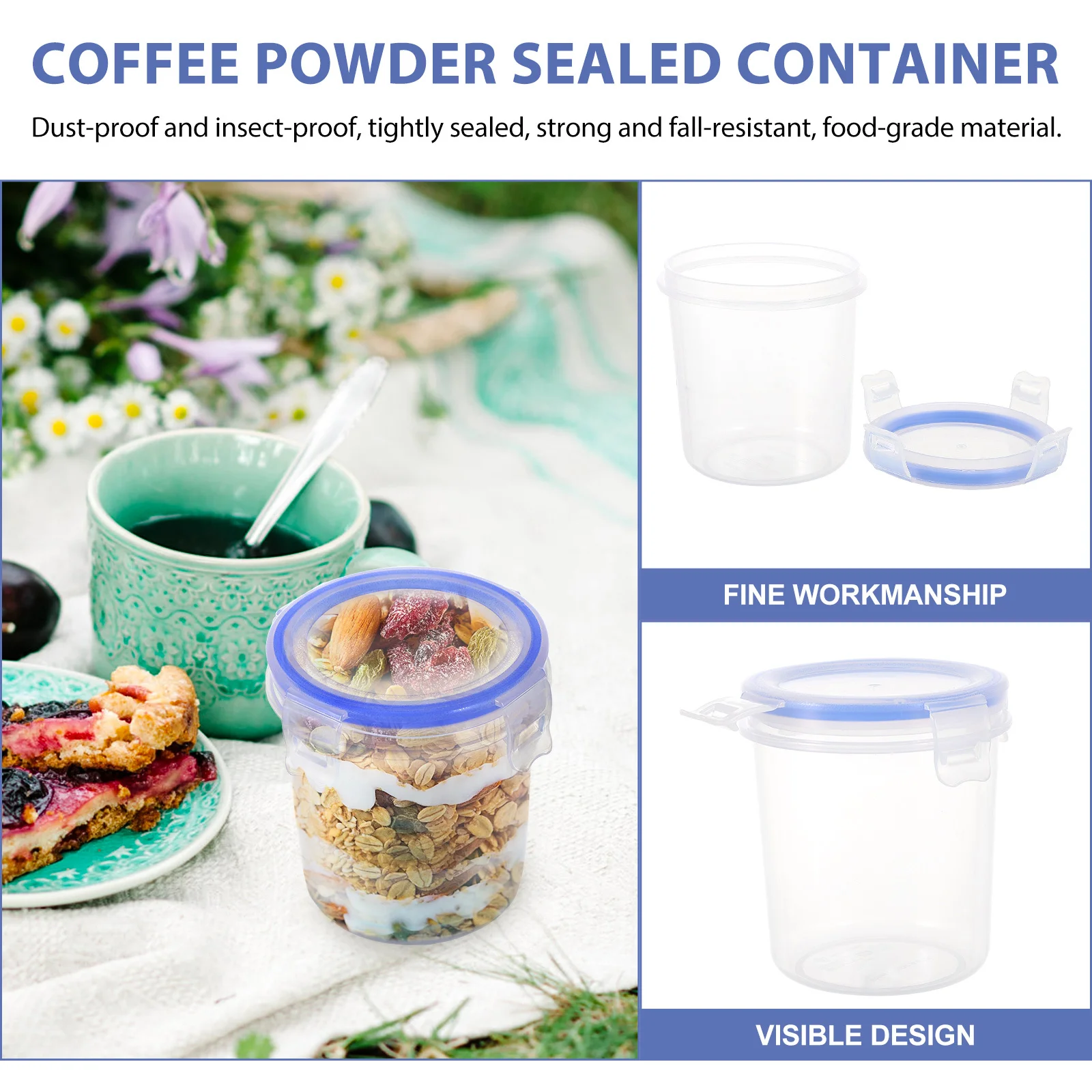 

4Pcs Dustproof Moisture-Proof Storage Buckets Food Preservation Box Kitchen Transparent Seal Container Practical Household