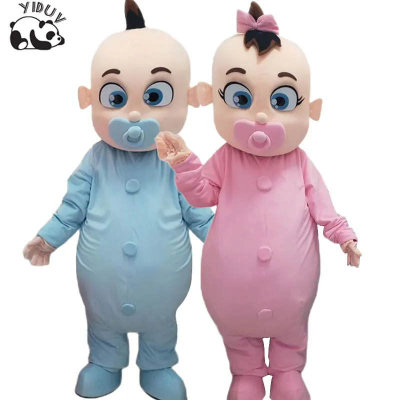 Cute Baby Mascot Costume Cartoon Boy and Girl Mascot Clothing Birthday Party Adult Walking Set Lovely Baby Dressing Plush Props