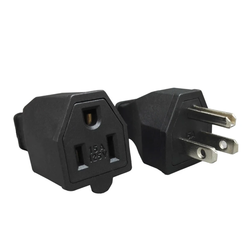 1PCS US American 3 Pins Industrial AC Electrical Power Rewireable Plug Male Wire Socket Outlet Adapter 15A