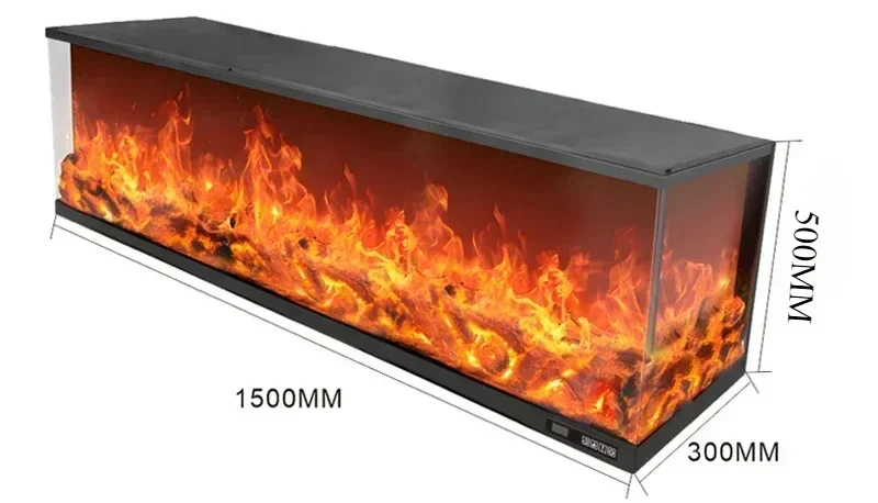 Indoor Modern Home Surround 3 Sides 1500 MM/60 Inch Stoves with Most Realistic Natural Decor Fire Digital Electric Fireplace