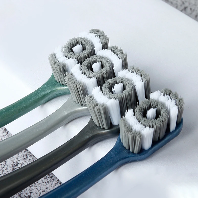 1Pc Toothbrush Whiten Tooth Super Hard Bristles Cross Remove Tongue Plaque Bacteria Stains Dental Oral Care.~