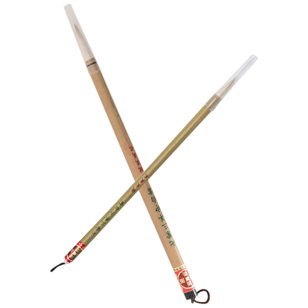 2Pcs Bamboo Art Brushes for Pottery Painting Tools Multi-Function Watercolor Brush Set Ergonomic Design Home Delineating