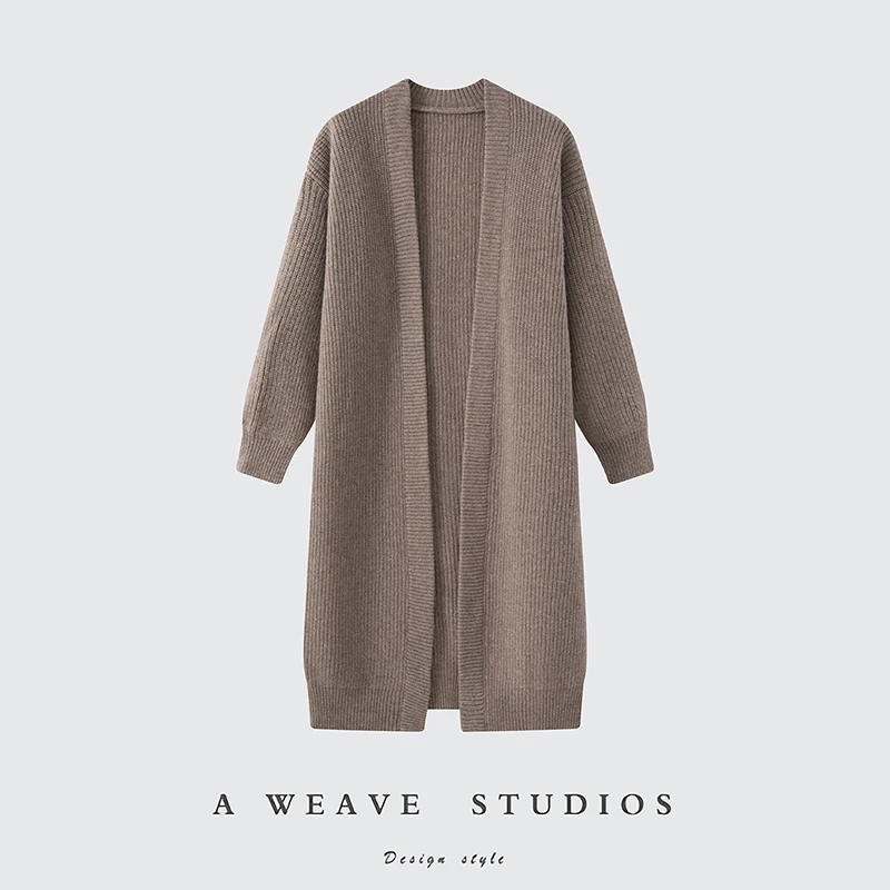 Women's plus Size Autumn Winter Wool Coat 100% Merino Wool Knitted Casual Wool Coat Comfortable Warm Outerwear for Ladies