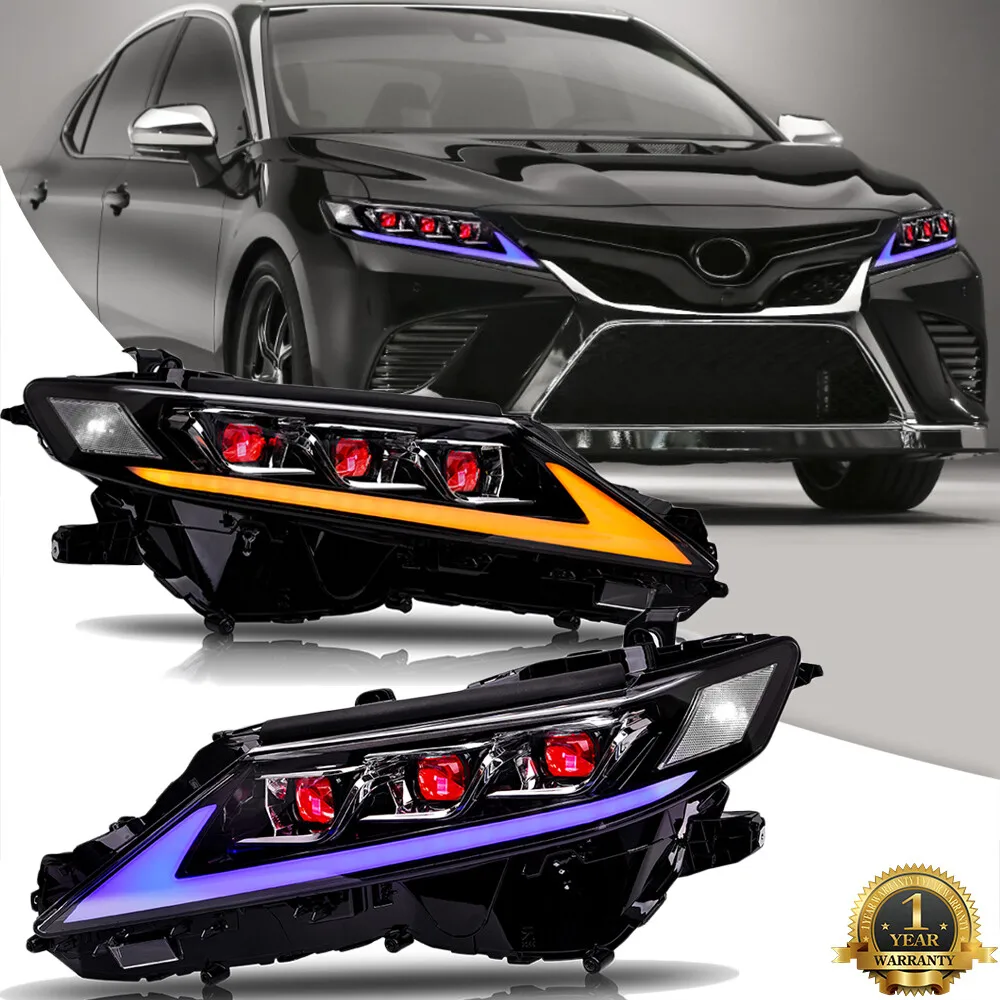 

1Set Red Demon Eye LED Headlight For Toyota Camry 2018-2024 Head Lamp Assembly Turn Signal Front Head Lamps