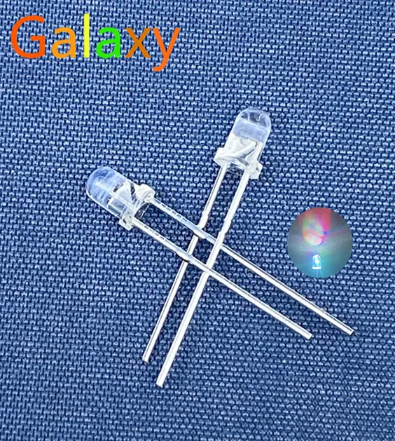 100 pcs Clear 3mm RGB Fast Flashing Red Green Blue 3 Colors Multicolor Flicker 3 mm Light Emitting Diode LED Lamps Blinking