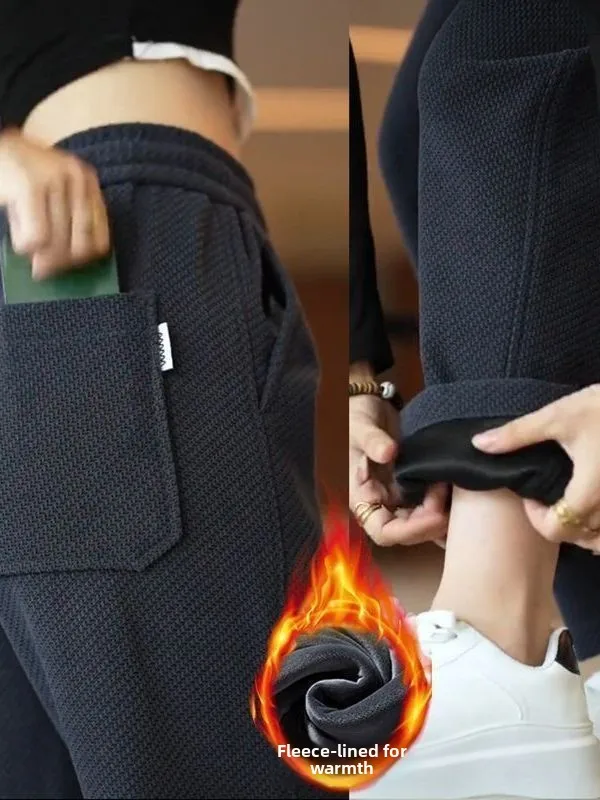 

Мужские зимние спортивные штаны с прямыми штанинами на подкладке Fce, прочные износостойкие трикотажные повседневные брюки, удобная прямая посадка