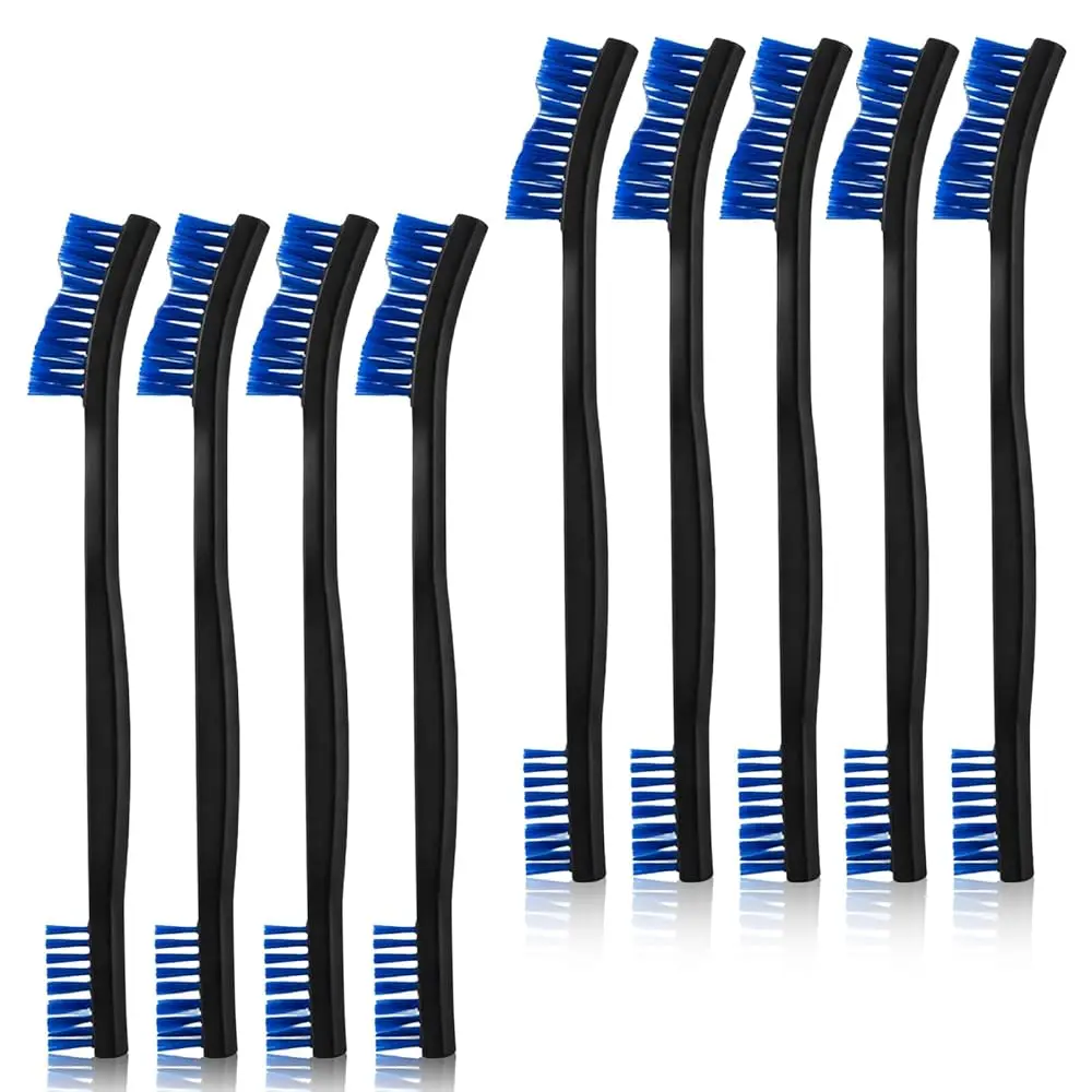 

9Pcs Double-Ended Cleaning Brushes Set Nylon All Purpose Clean Brush Small Detailing Crevice Brush Mini Stiff Bristles Brushe