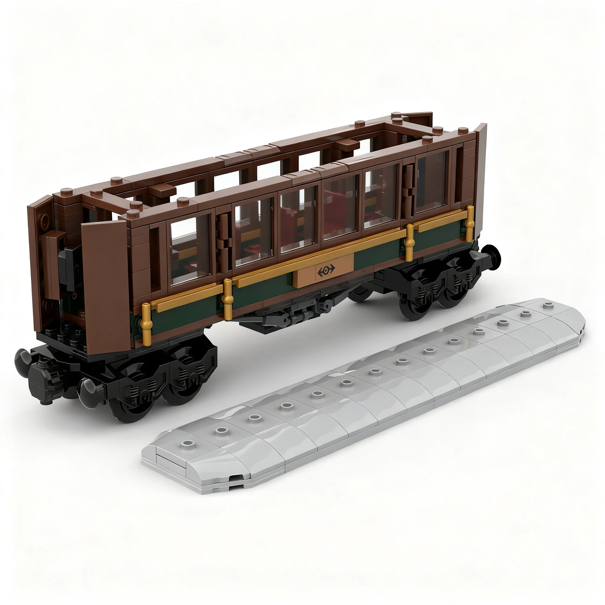 305pcs MOC Longer Passenger Car Train RC Model Building Blocks Construction Idea Brick Education DIY Creative Christmas Gift Toy