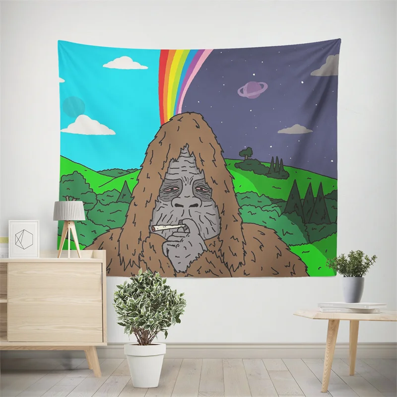 Aertemisi The Big Lez Show Sassy The Sasquatch Tripper Snipper Tapestry Wall Hanging Art for Bedroom Living Room College Dorm