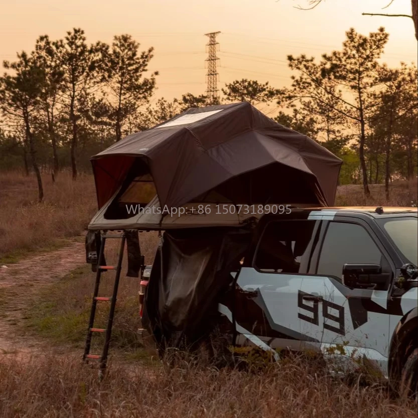 

Hot Selling New Aluminum Roof Top Tent with Hard Shell Straight Bracing Oxford Fabric Accessories Car Camping Gear-Wholesale