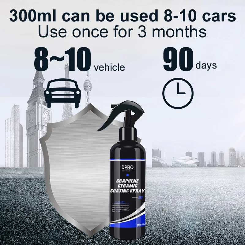 Dpro Graphene Ceramic Car Coating Spray Liquid Glass Waterproof Nano Car Ceramic Hydrophobic Auto Paint Care Car Detailing VM-01