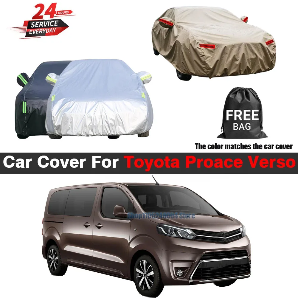 For Toyota Proace Verso 2007-2025 All Weather Car Cover Outdoor Sun Anti UV Rain Snow Dustproof Protection