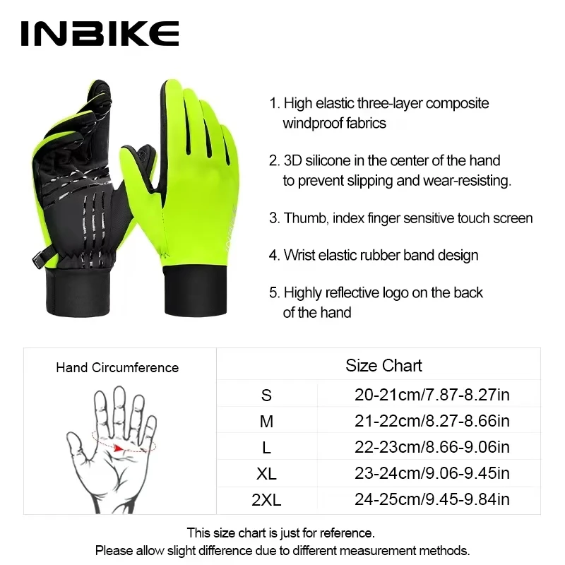 INBIKE2024Winter Cycling Gloves for Men Women Warm Fleece Biking Glove for Riding Bicycle Gloves Waterproof Touchscreen Accessor