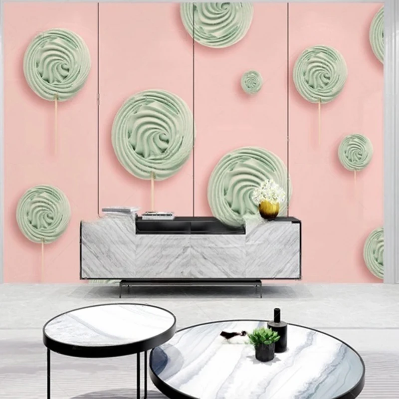 

Custom Geometric Wall Mural Modern Minimalist Candy Design for Living Room, Bedroom, Home Decor Wallpaper Papel De Pared