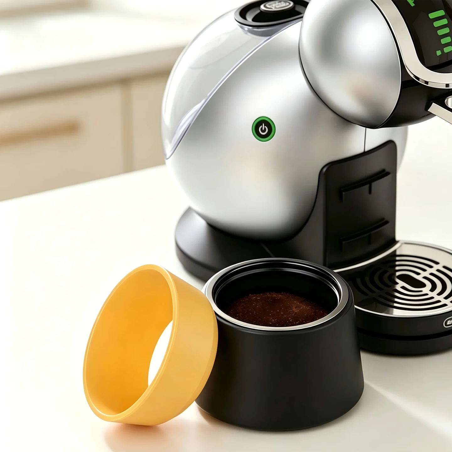 Compatible with Refillable Coffee Capsules. Capsule Holder & Distributor Funnel, Anti-Spill filling Tool.