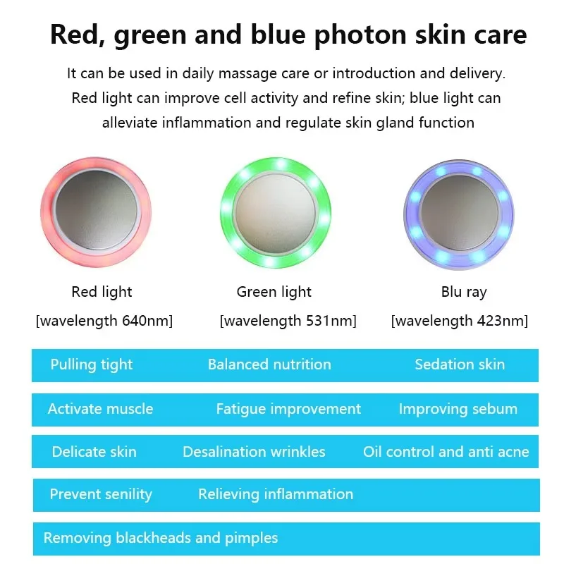 Cryotherapie Gezichtsverzorging Apparaat Hot Cold Hamer Blue Photon Acne Behandeling Gezichtsmassager Huid Lifting Verjonging Schoonheidsmachine