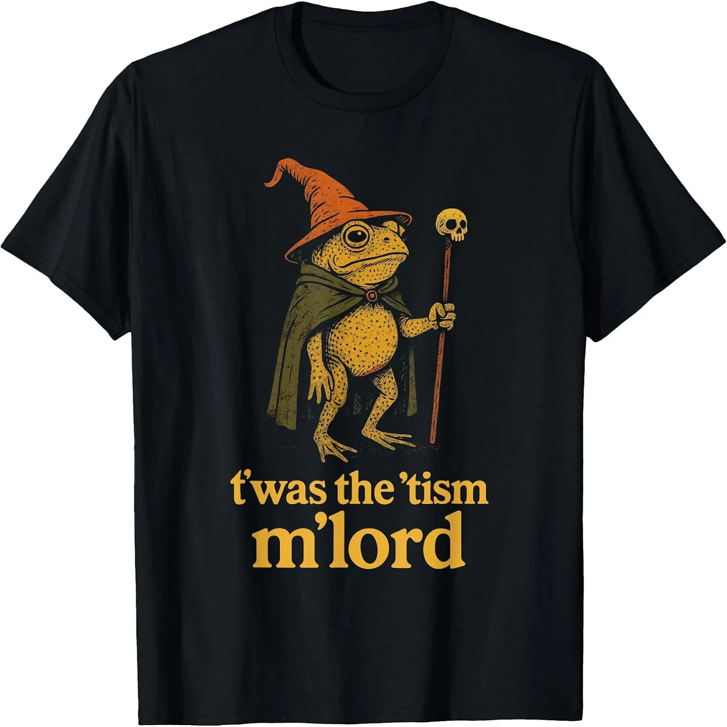 Funny Meme TWAS the Tism M Lord Frog Wizard Graphic Tee Kids T-Shirt