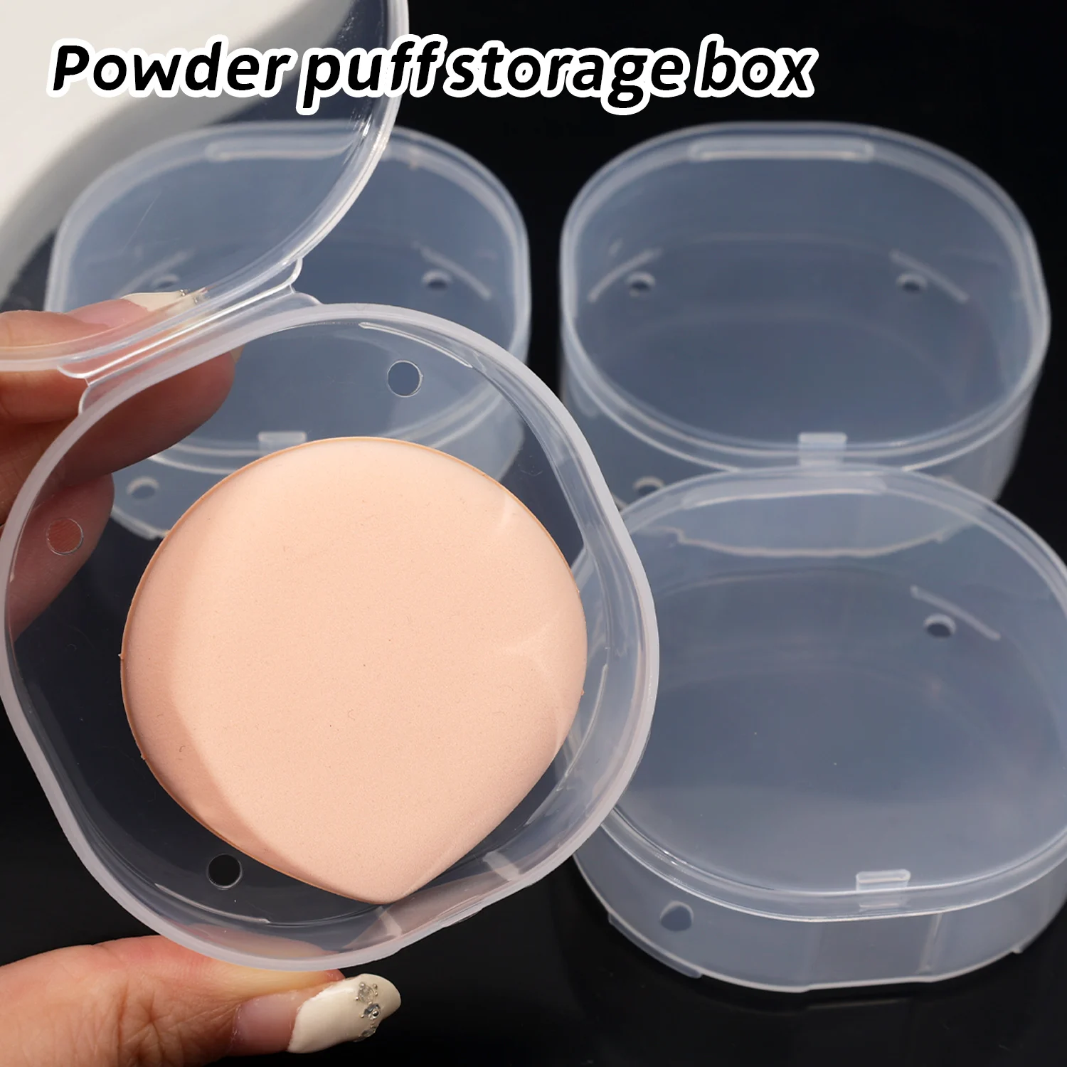 1/20PCS Transparent Plastic Powder Puff Storage Box Breathable Moisture-proof Dustproof Storage Packing Boxes Makeup Case Tools