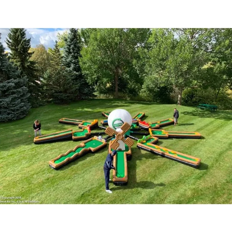Outdoor Rental Mini Golf Training Game 9-hole Inflatable Golf Course Sport Game for Party Event Carnival Amusement Park