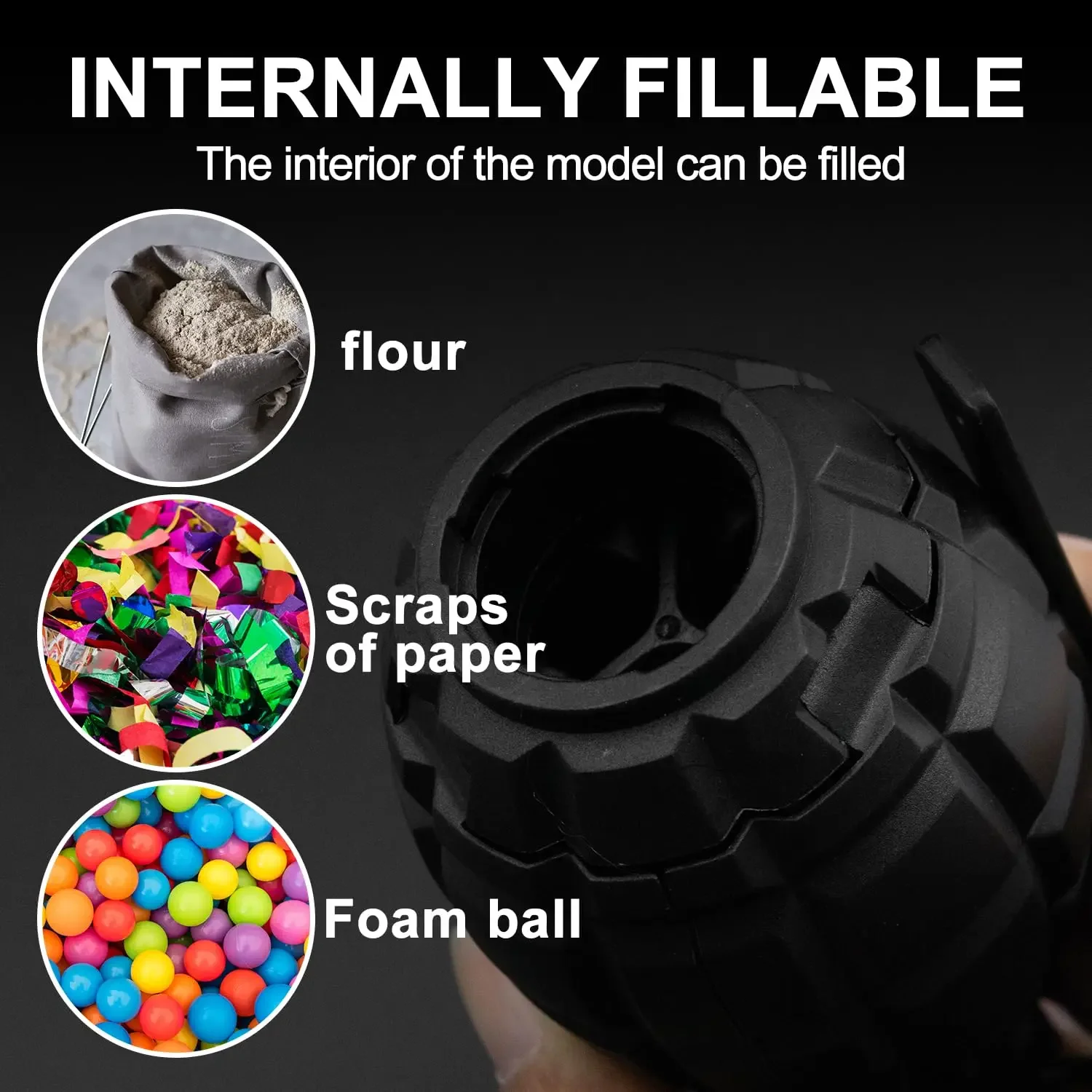DD-Hand Grenades F1Dummy Model Toy Spring Powered Impact Fun Gel Toys Outdoor Sport for Battle Games Airsoft Paintball