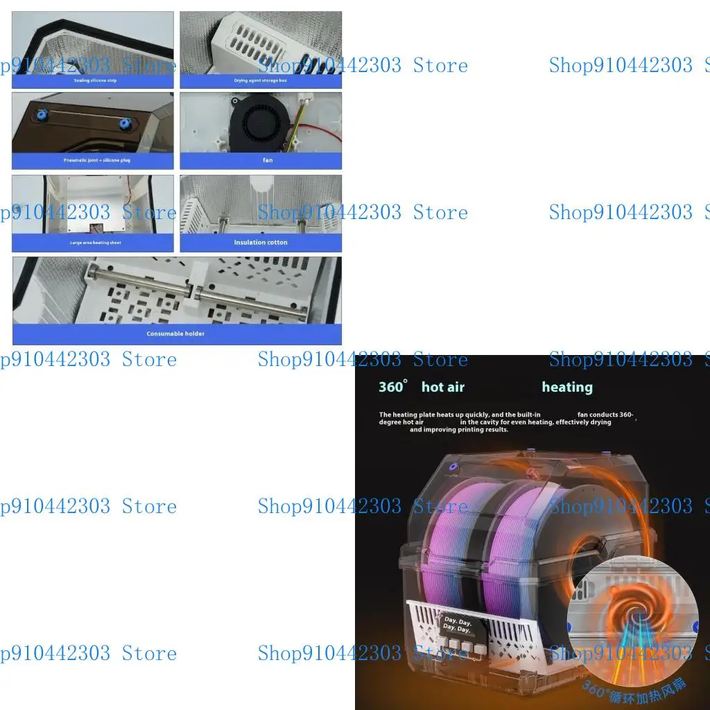 

L4MD Vacuum Sealeds Printer Filaments Storage Box Automotive Grade Waterproof Design Double Spools Capacity