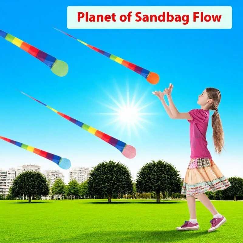 レインボー防風サンドバッグ子供の親子屋外インタラクティブおもちゃスポーツ流れ星ボールサンドバッグ感覚