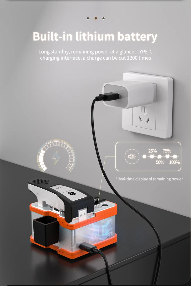 

Q1S Fully Automatic Electric Fiber Optic Cleaver Rechargeable Optic Cable Cutter FTTH Optical Fiber Cleaver High Cutter