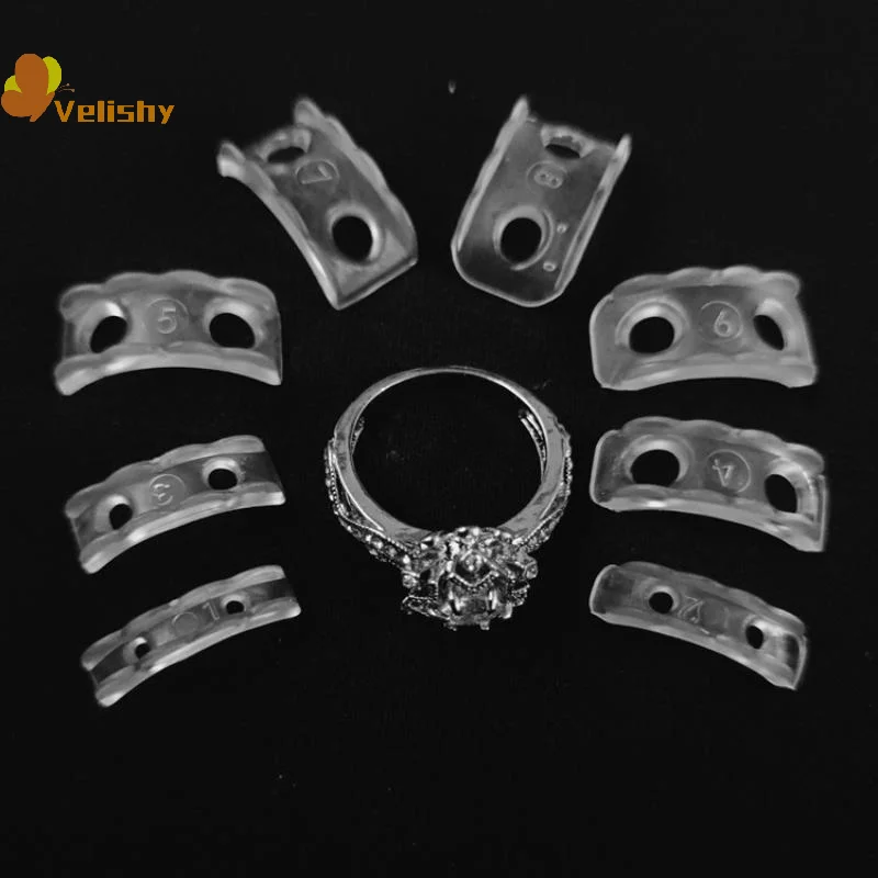 

8/12 шт. регулировочная накладка для кольца, регулятор размера кольца, прозрачная защита, затяжка, свободные кольца, редуктор, инструменты для изменения размера ювелирных изделий