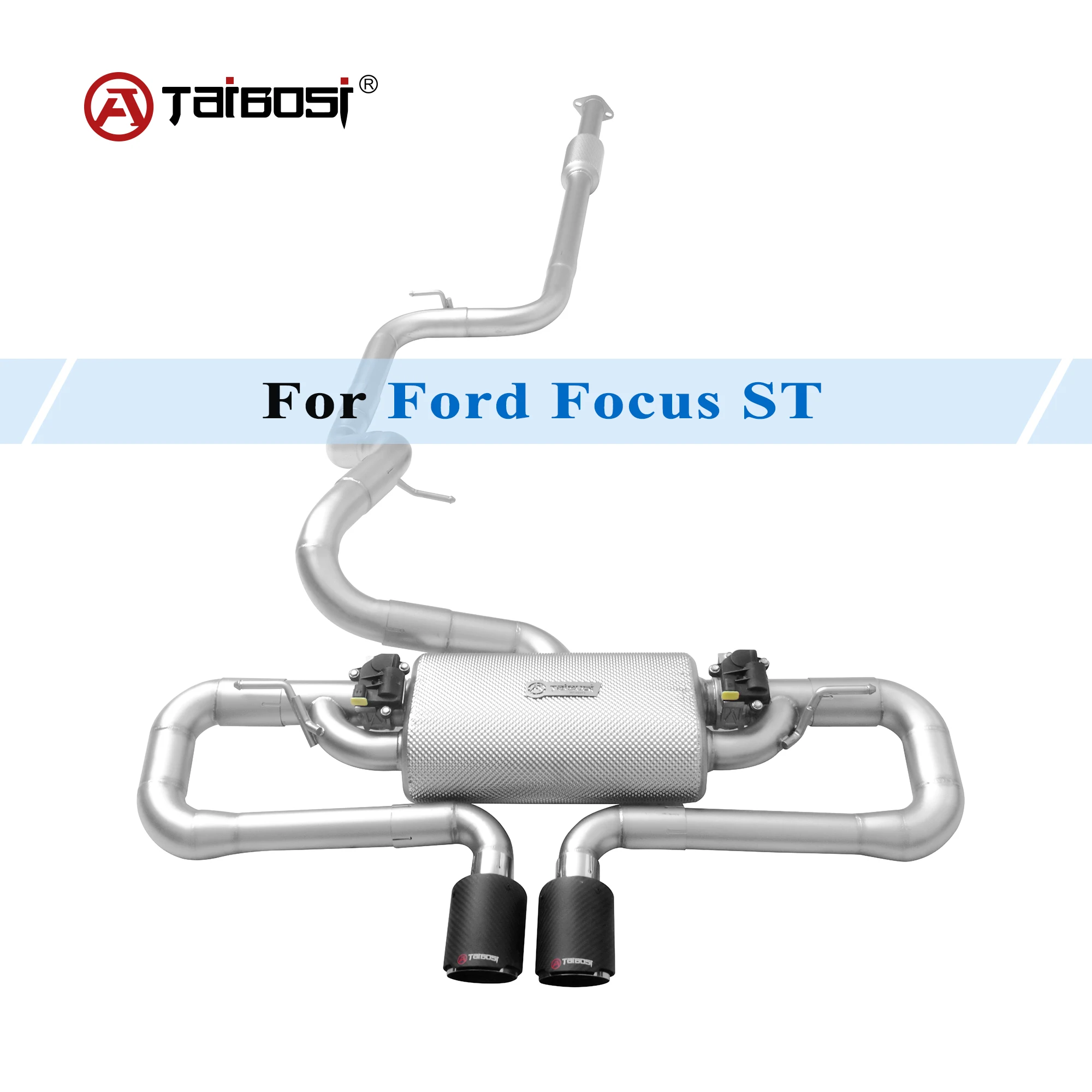 Taibosi Exhaust System for Ford Focus ST Perfromance Muffler with Electronic Vacuum Valve Heat Shield Wrap Remote Control Custom