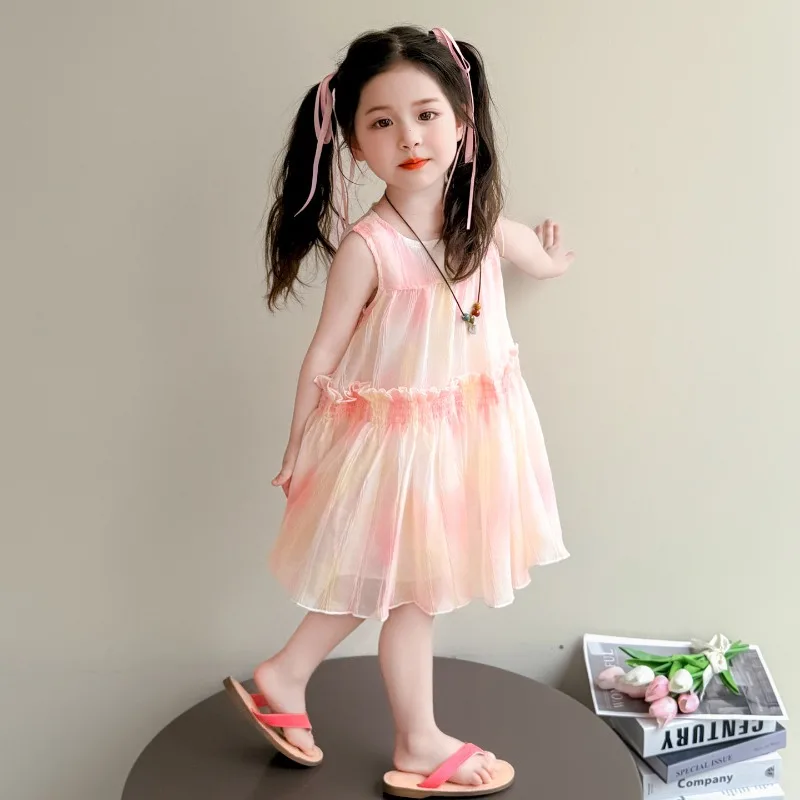 Girls' summer dress 2026 new style children's summer stylish thin design super beautiful baby girl princess dress