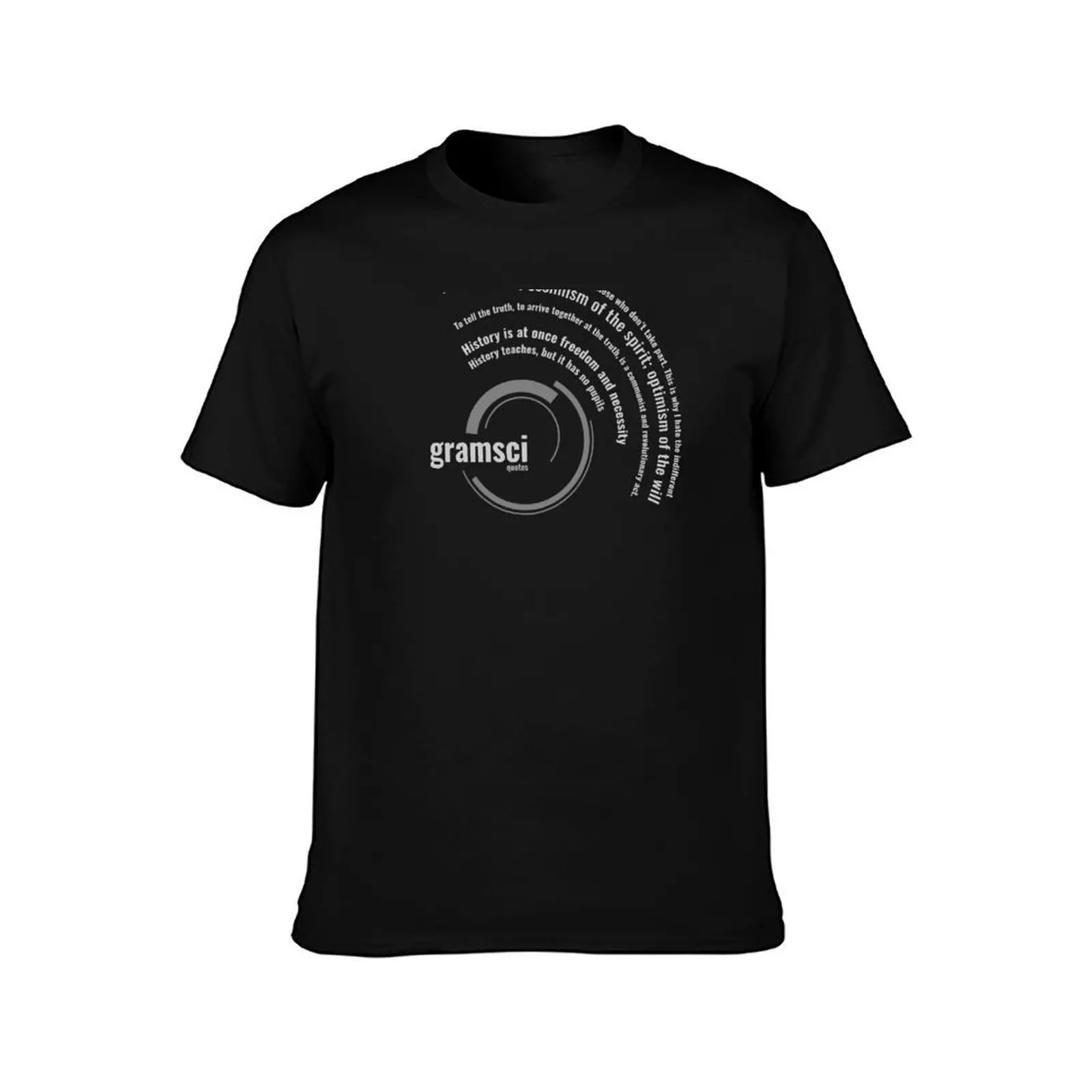 Antonio Gramsci quotes typographic poster T-Shirt, Summer Casual Cotton Tee, Oversized Streetwear Tops, Vintage Graphic Print