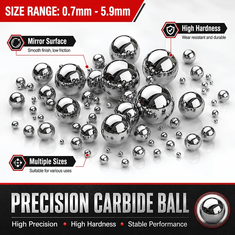 Cemented Carbi steel ball high hardness precision solid smooth bearing ball diameter 0.7mm-5.9mm industrial wear-resistant parts