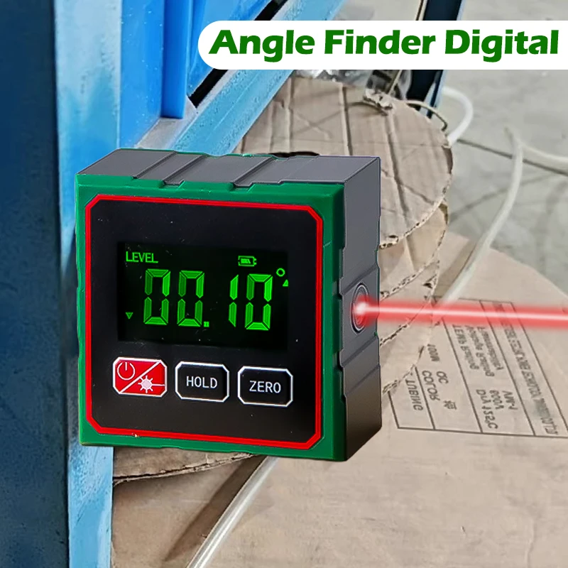 

﻿ Digital Angle Finder Double Sided or 4-Side Laser Inclinometer Rechargeable Inclination Level Tool for Woodworking Measurement