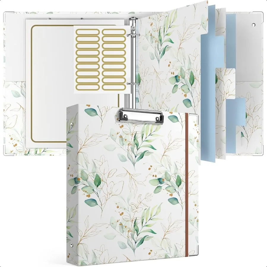 

Папка с 3 кольцами и буфетом, 1 дюйм, 8,5 x 11 дюймов, органайзер для папок с размерами Letter, вкладками-разделителями, прозрачными рукавами, школьный файл