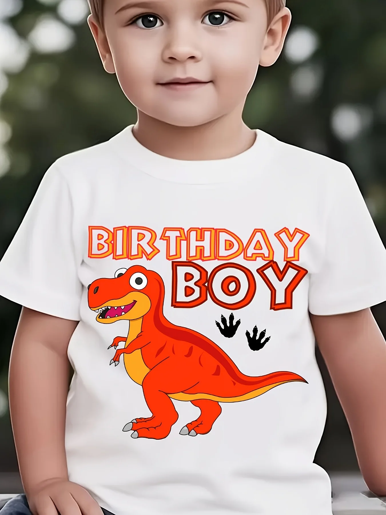 Kids Boys Girls Family Matching T Shirt Birthday Boy Red Dinosaur Cartoon Slogan Graphic Print Short Sleeve Tee Casual Tops