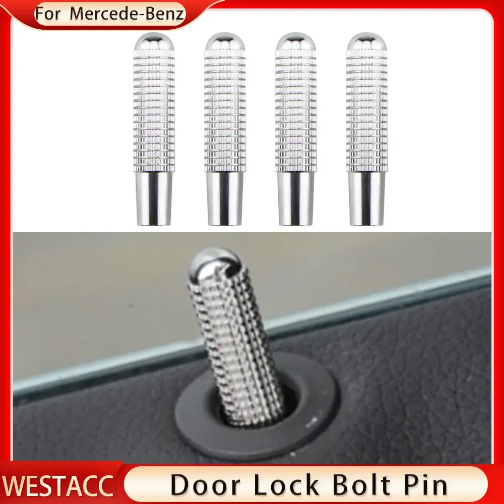 4Pcs/set Car Door Bolt Door Lock Pin for Mercedes Benz C W205 GLC GLE E W213 W176 CLA C117 GLA A B C E Class Accessories