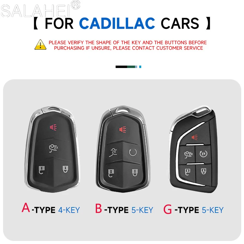 Leather Car Key Case Cover Shell Holder For Cadillac GMC ATS CT6 CTS DTS XT5 Escalade ESV SRX STS XTS ELR 2014 - 2018 Accessory