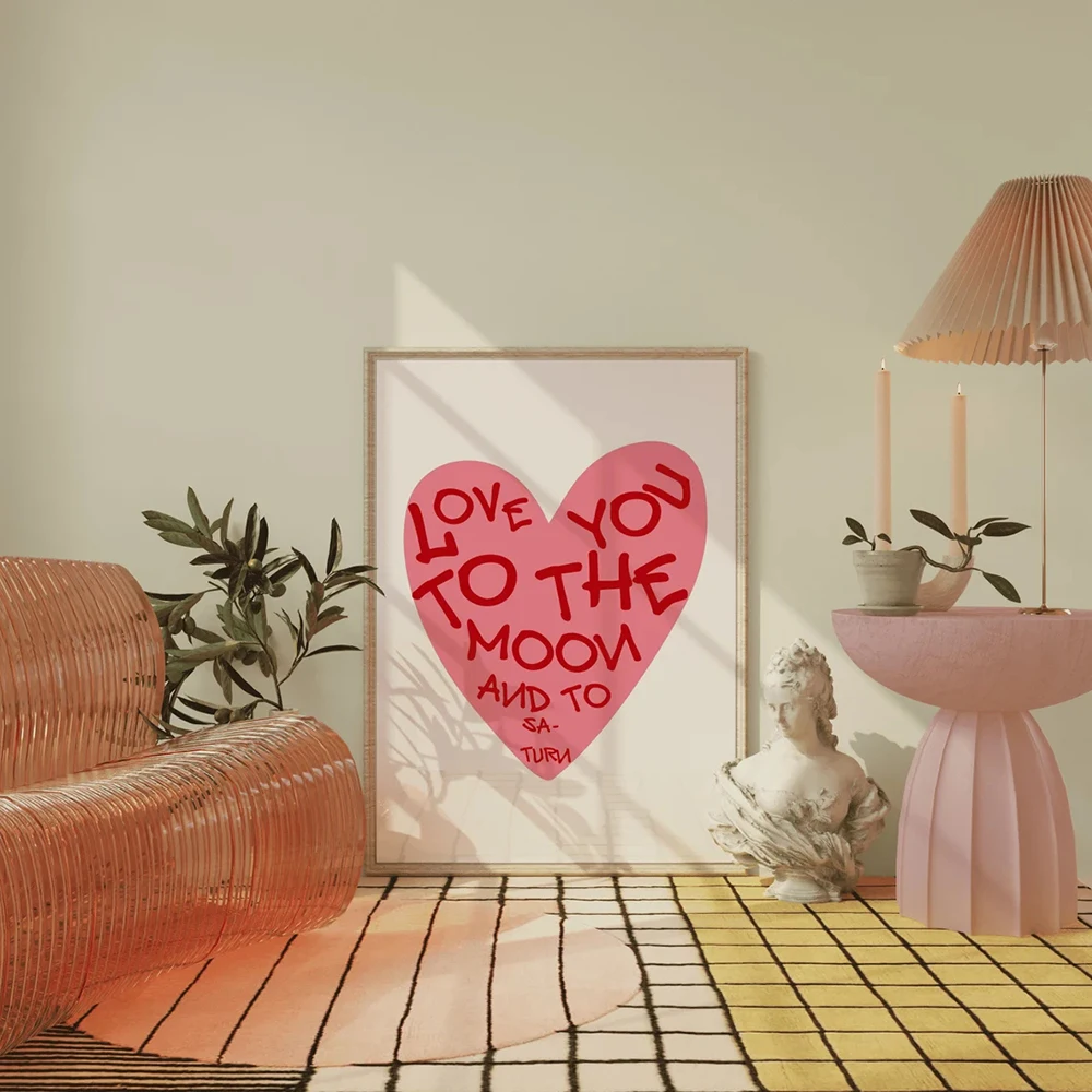 1pcs,Love You To The Moon And To Saturn Poster Seven Song'S Wall Art Lyrics Room Decor College Dorm Posters Lyric Poster