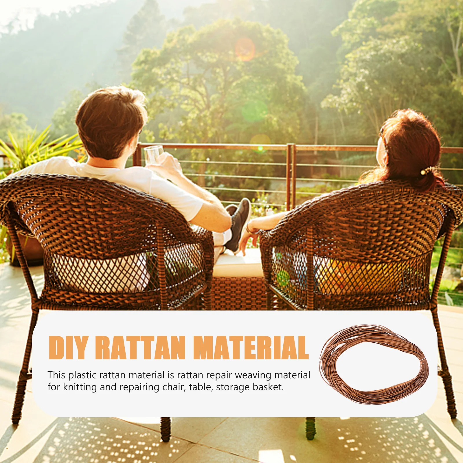 

1 Roll Plastic Pe Rattan Chair Repair Material High Strength Flat Wicker Repair Material for Bench Table DIY Crafts