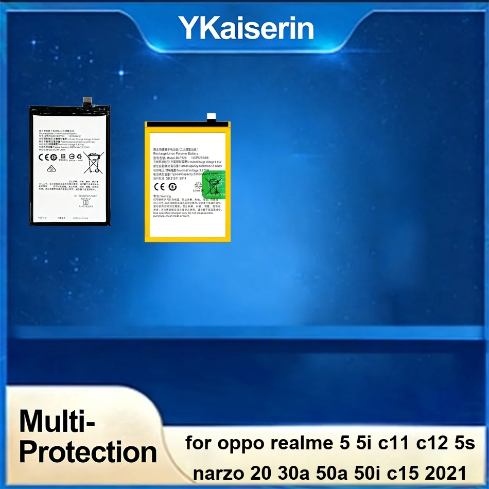 

5000-6000mAh For Oppo Realme 5 5I C11 C12 5S Narzo 20 30A 50A 50I C15 2021 BLP793 BLP729 Mobile Phone Battery