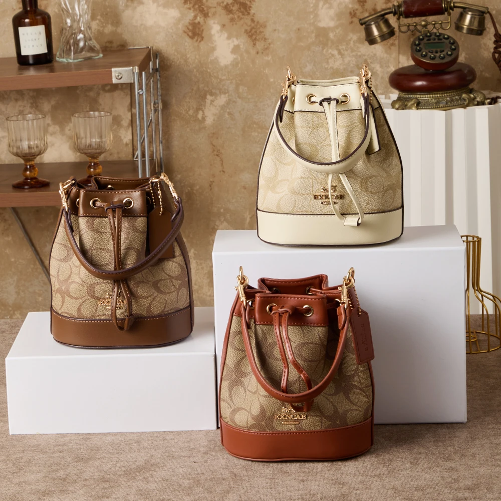 Advanced retro graffiti women's handbag, 2026 new designer multifunctional fashionable single shoulder slanted bucket bag