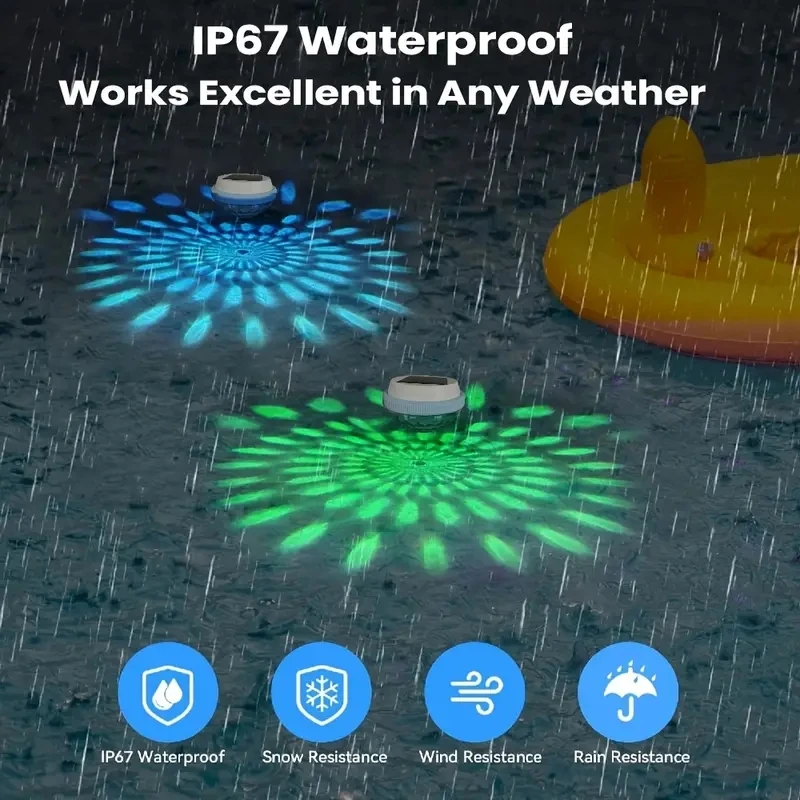أضواء حمام السباحة العائمة بالطاقة الشمسية، ضوء LED ليلي تلقائي، شحن ضوء النهار التلقائي، ضوء البركة المتغير اللون، ضوء الانجراف، ساخن #2