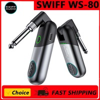 SWIFF WS-80 Digital Wireless Guitar System Guitar Wireless Transmitter Receiver Low Latency for Electric Guitar Bass