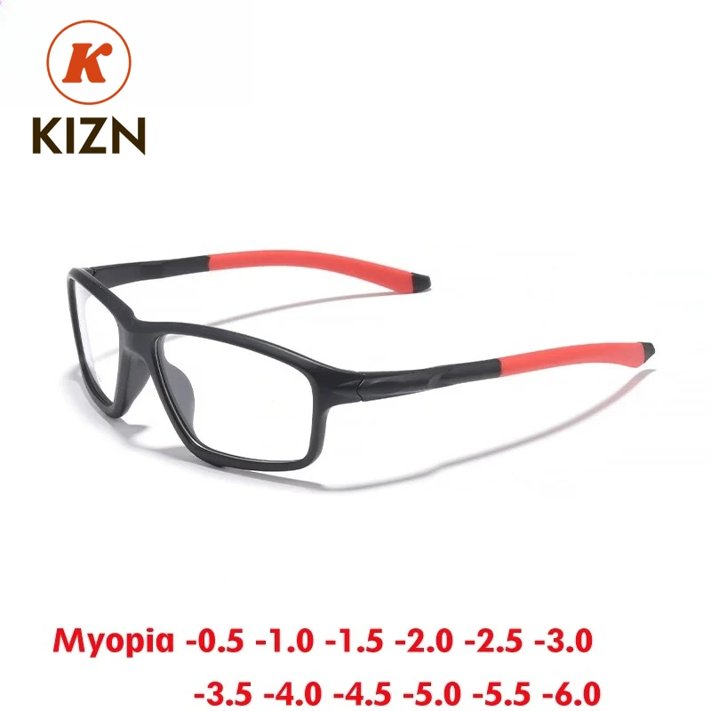 

KIZN Sports Myopia Goggles Frame TR90 Square Fashion Ultra-light Outdoor Optical Prescription Men Women Glasses -0.50 to -6.0