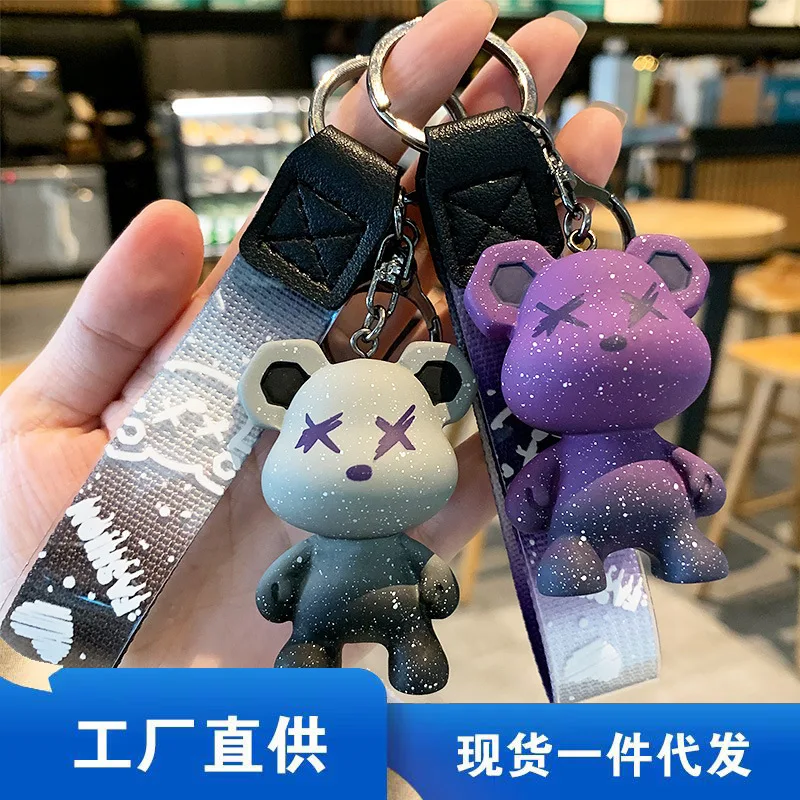 Wholesale 20pcs Creative Color-changing Bear Key Chain Pendant Cute Cartoon Couple Car Handbag Gift Wholesale Girl