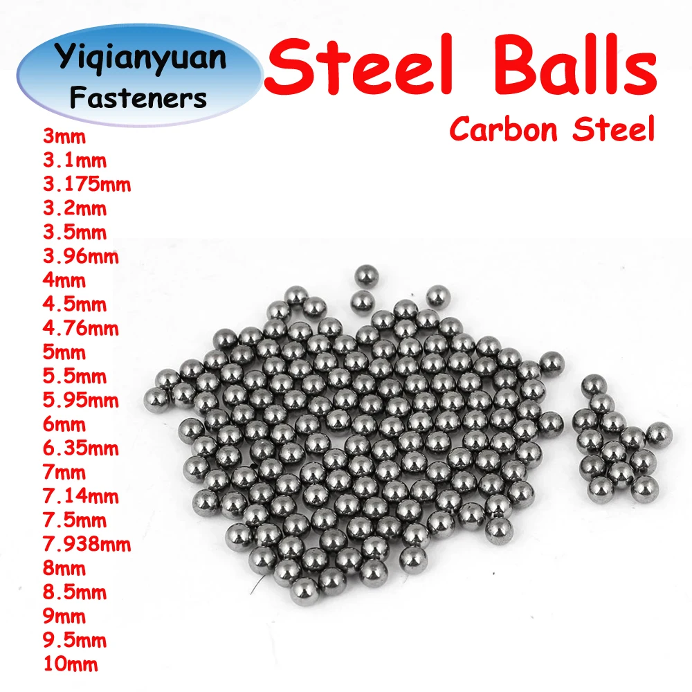 Yiqianyuan G10 Bearing Steel Balls High Precision Bearings Roller Beads Smooth Solid Ball for Slingshot Diameter 3mm-10mm