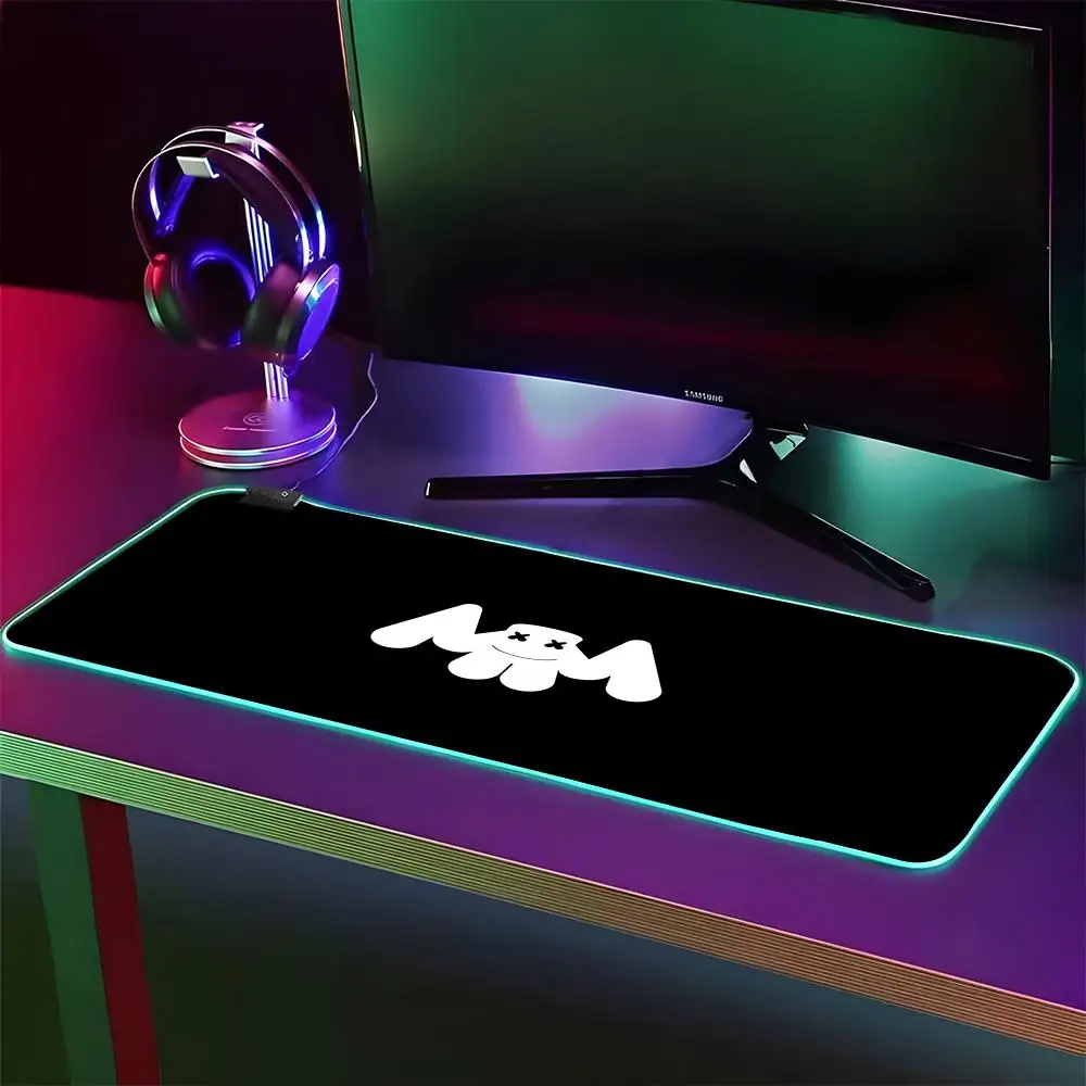 DJ M-MarshmelloES-S Mouse Pad RGB Gaming Mouse Pad Desk Mat HD Gamer Large LED Light XXL MousePads