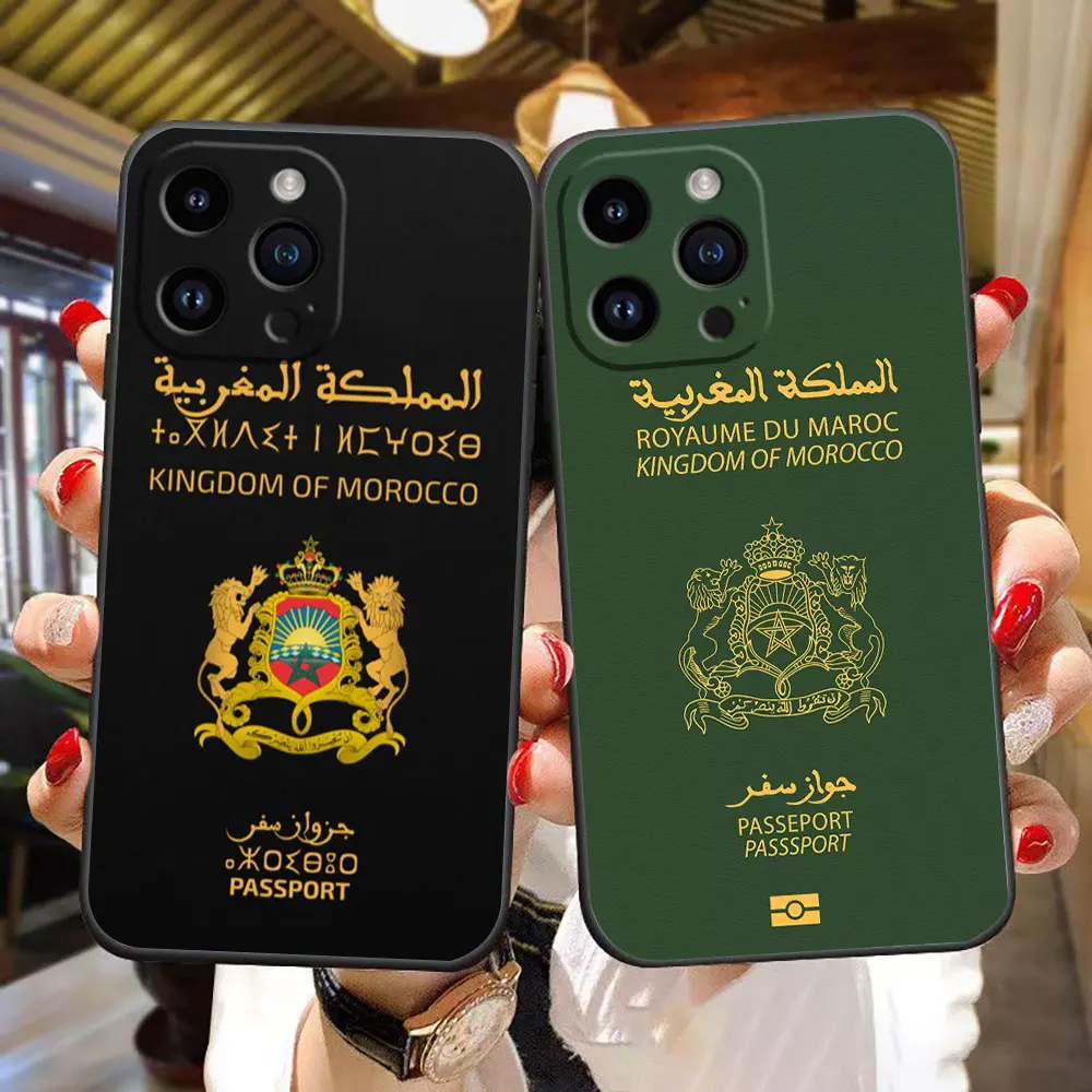 Morocco Flag Passport Phone Case For iphone 16 15 14 13 12 11 Pro XS Max Mini X 2020 2022 8 7 6 5 Plus Case Funda Shell Cover