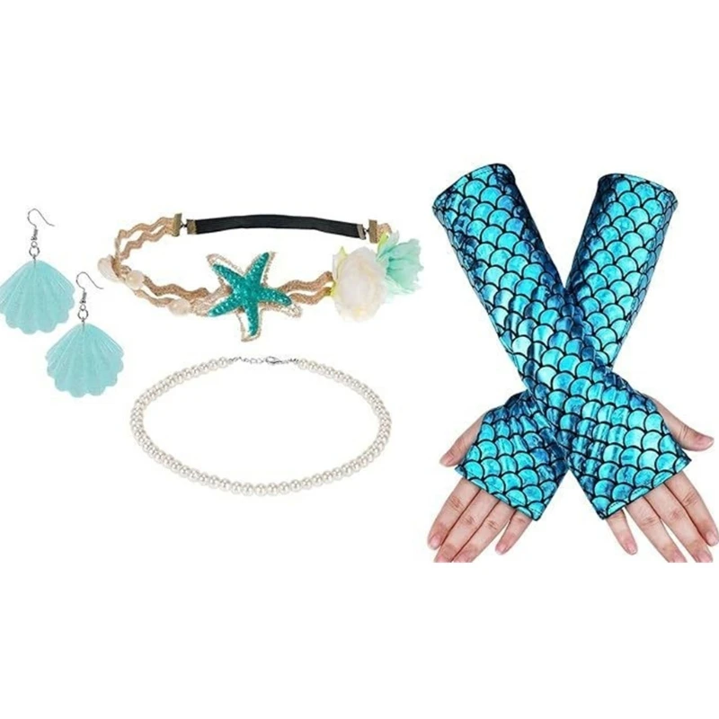 39BD Holiday Costume Set with Shell Earrings and Matching Sleeves